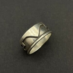 Akee Sterling Silver Overlay Ring Navajo Native American‎ Southwestern Jewelry
